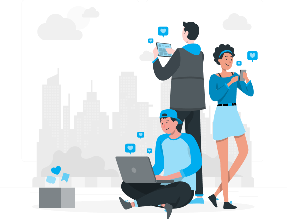 People using social media